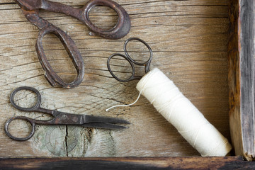 Cotton rope and scissors