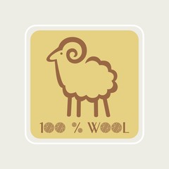 emblem ram silhouette for label design wool