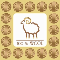 emblem ram silhouette for label design wool