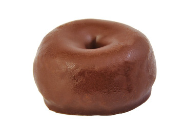 Chocolate doughnut isolated on white. Donut.