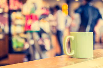Coffee cup in cafe