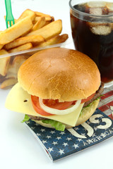 burger, cola et frites