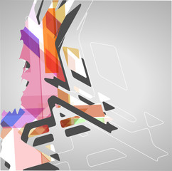 Futuristic background geometric illustration.