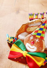 Colorful carnival clown doughnut