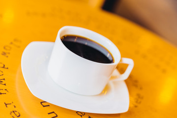 Coffee cup in coffee shop