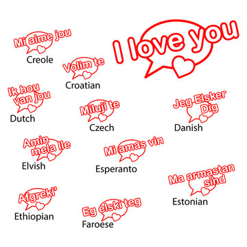 word i love you in different languages, love concept