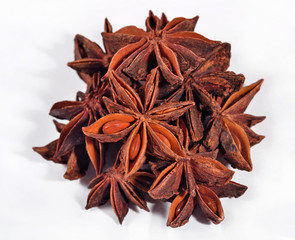 Star anise on a white