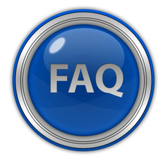 faq circular icon on white background