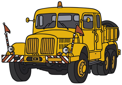 Old towing truck, vector illustration