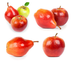 red  apple and pear