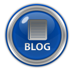 Blog circular icon on white background