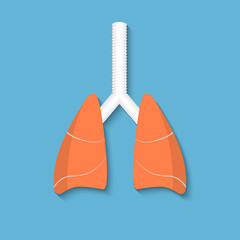 Vector flat lung icon.