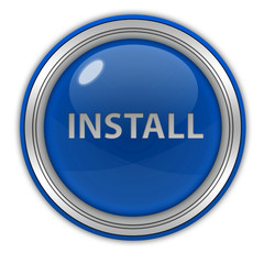 Installation circular icon on white background