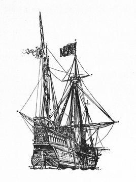 Medieval sailing ship