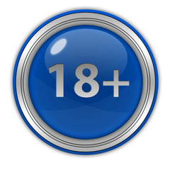Obraz premium 18+ circular icon on white background