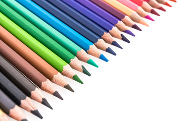 Color pencil isolated on white background