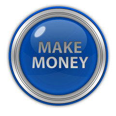 Make money circular icon on white background