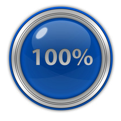 Hundred percent circular icon on white background