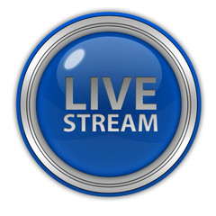 Live stream circular icon on white background