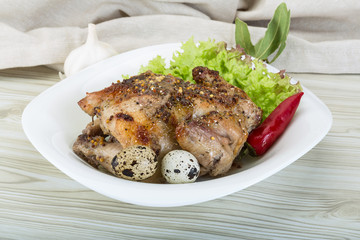 Quail grilled