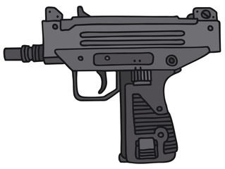 Short submachine gun, vector illustration