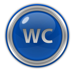 WC circular icon on white background