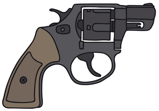 Black revolver, vector illustration
