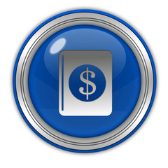 dollar money book circular icon on white background