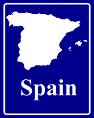 silhouette map of Spain