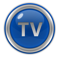 TV circular icon on white background
