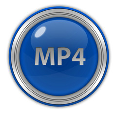 MP4 circular icon on white background