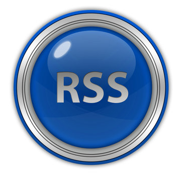 RSS circular icon on white background