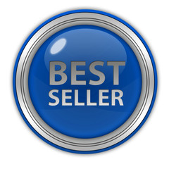 Best seller circular icon on white background