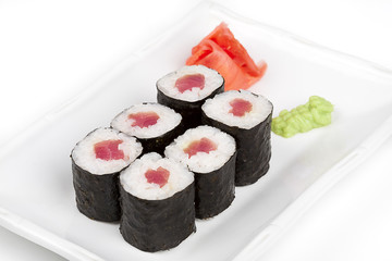 Sushi roll with tuna.