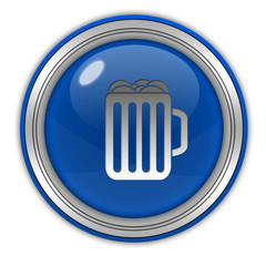 Beer circular icon on white background