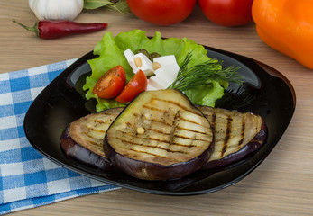 Grilled aubergine