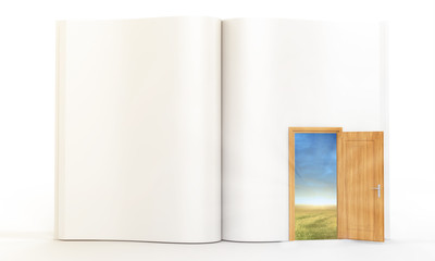 3D book with opened door