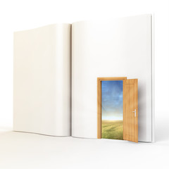 3D book with opened door