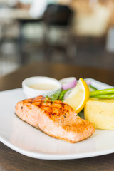 Salmon fish fillet grilled steak
