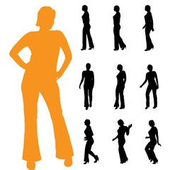 Vector silhouette of a woman.