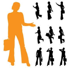 Vector silhouette of businesswoman.