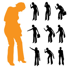 Obraz premium Vector silhouette of businesswoman.