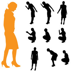 Vector silhouette of a woman.