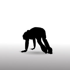 Vector silhouette of a man.