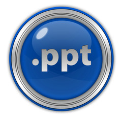 .ppt circular icon on white background