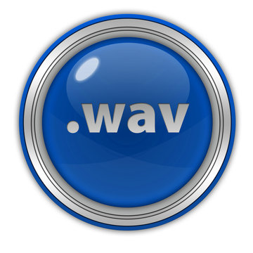 .wav circular icon on white background