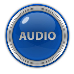 Audio circular icon on white background