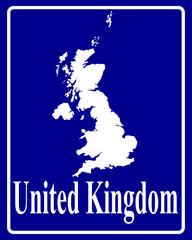 silhouette map of United Kingdom