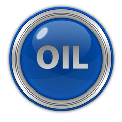 Oil circular icon on white background