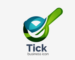 Modern tick abstract wave logo design